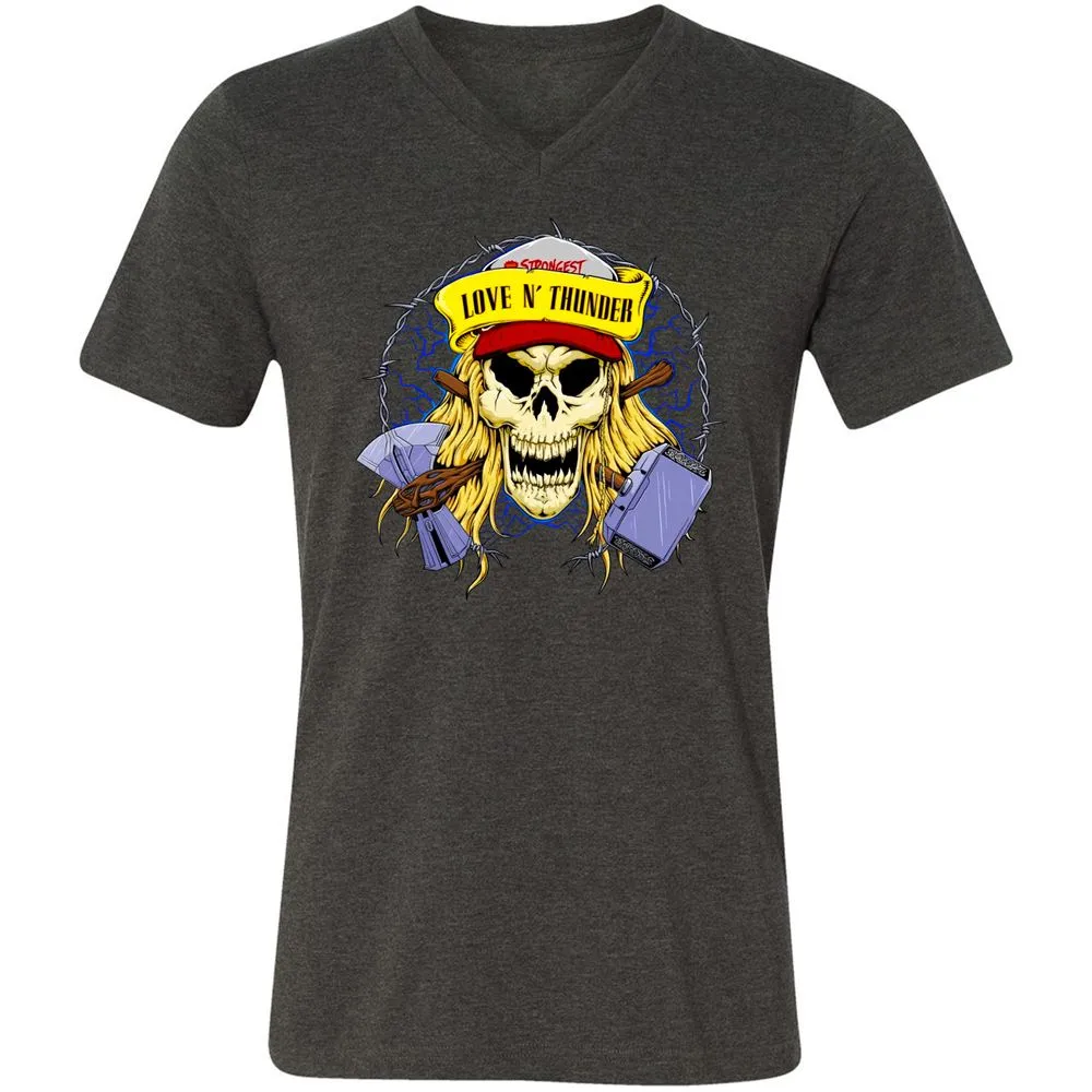Unisex V-Neck T-Shirt - QT1H9JAL - Dark Grey Heather - 8