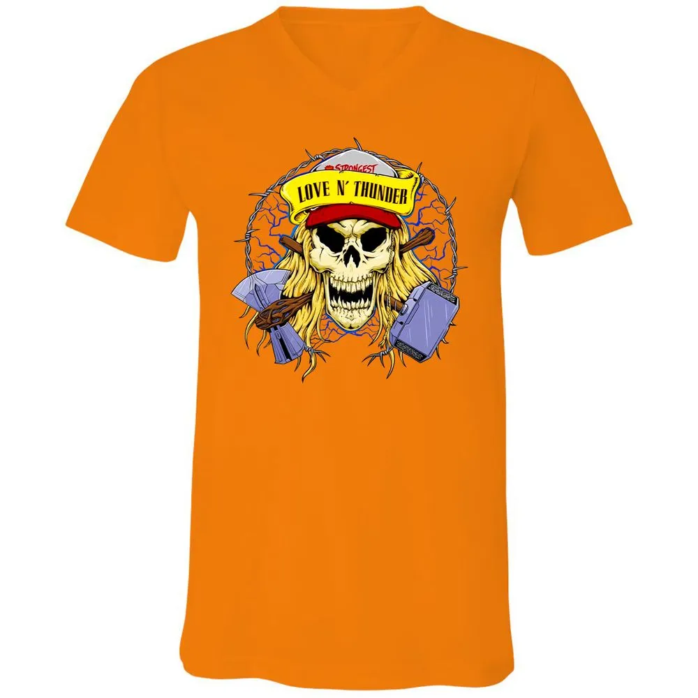 Unisex V-Neck T-Shirt - QT1H9JAL - Orange - 11