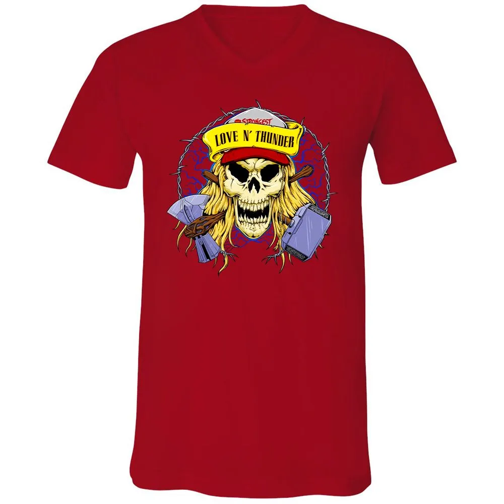 Unisex V-Neck T-Shirt - QT1H9JAL - Red - 3