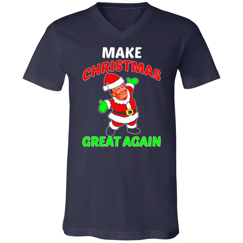 Unisex V-Neck T-Shirt - BJ3ZJHX2 - Navy - 2