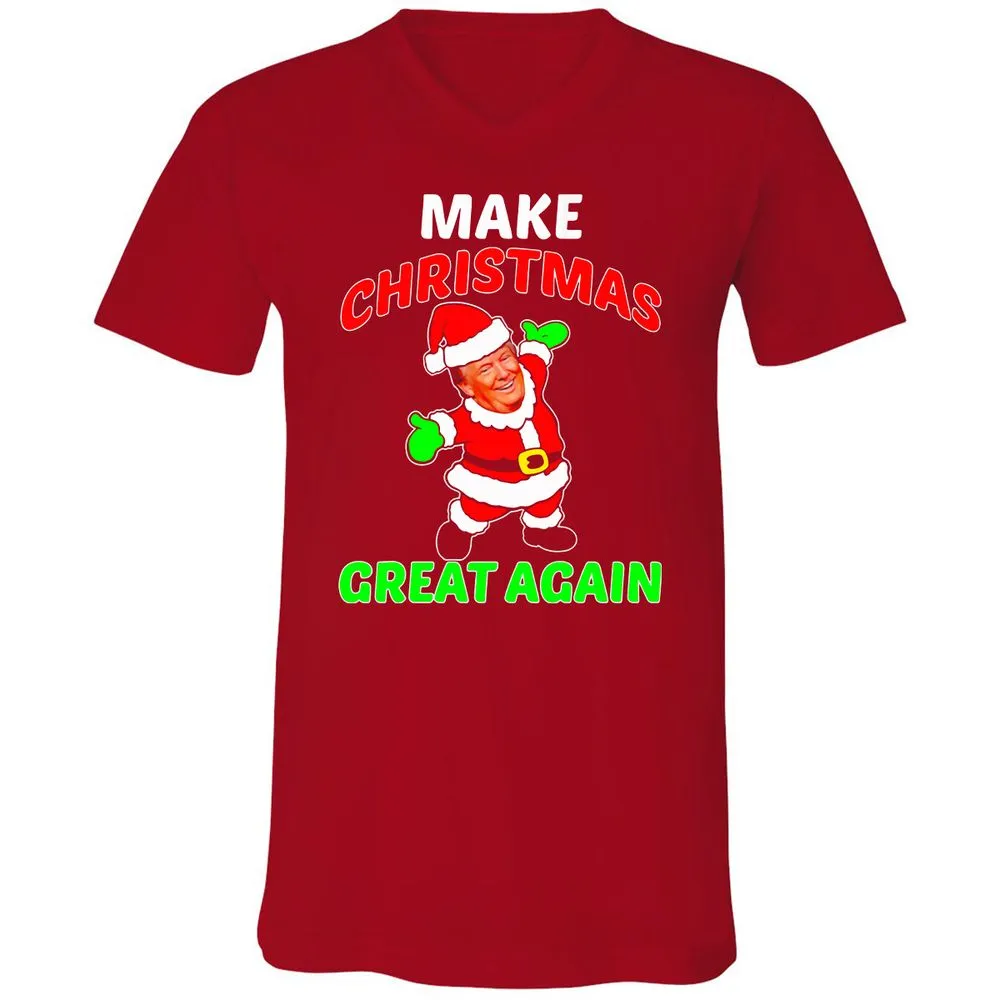 Unisex V-Neck T-Shirt - BJ3ZJHX2 - Red - 3