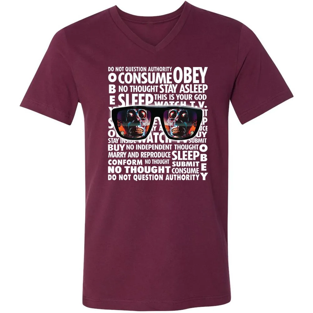 Unisex V-Neck T-Shirt - 234MZWL2 - Maroon - 6