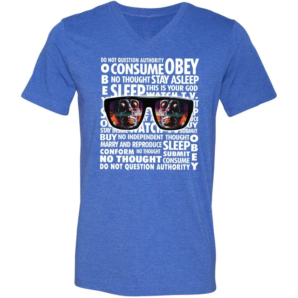 Unisex V-Neck T-Shirt - 234MZWL2 - Heather True Royal - 14