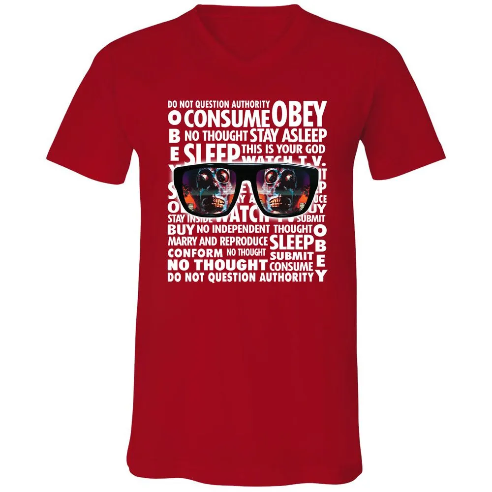 Unisex V-Neck T-Shirt - 234MZWL2 - Red - 3