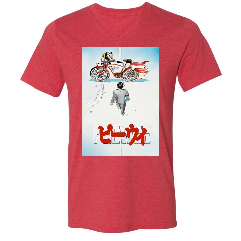 Unisex V-Neck T-Shirt - TMHYBTJ2 - Heather Red - 16