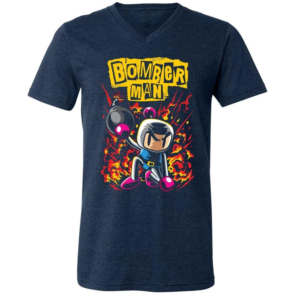 Unisex V-Neck T-Shirt - 7Q7M147A - Heather Navy - 15
