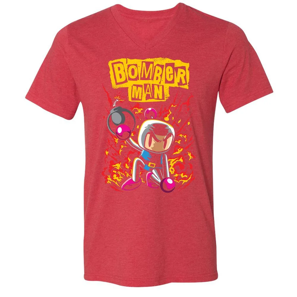 Unisex V-Neck T-Shirt - 7Q7M147A - Heather Red - 16