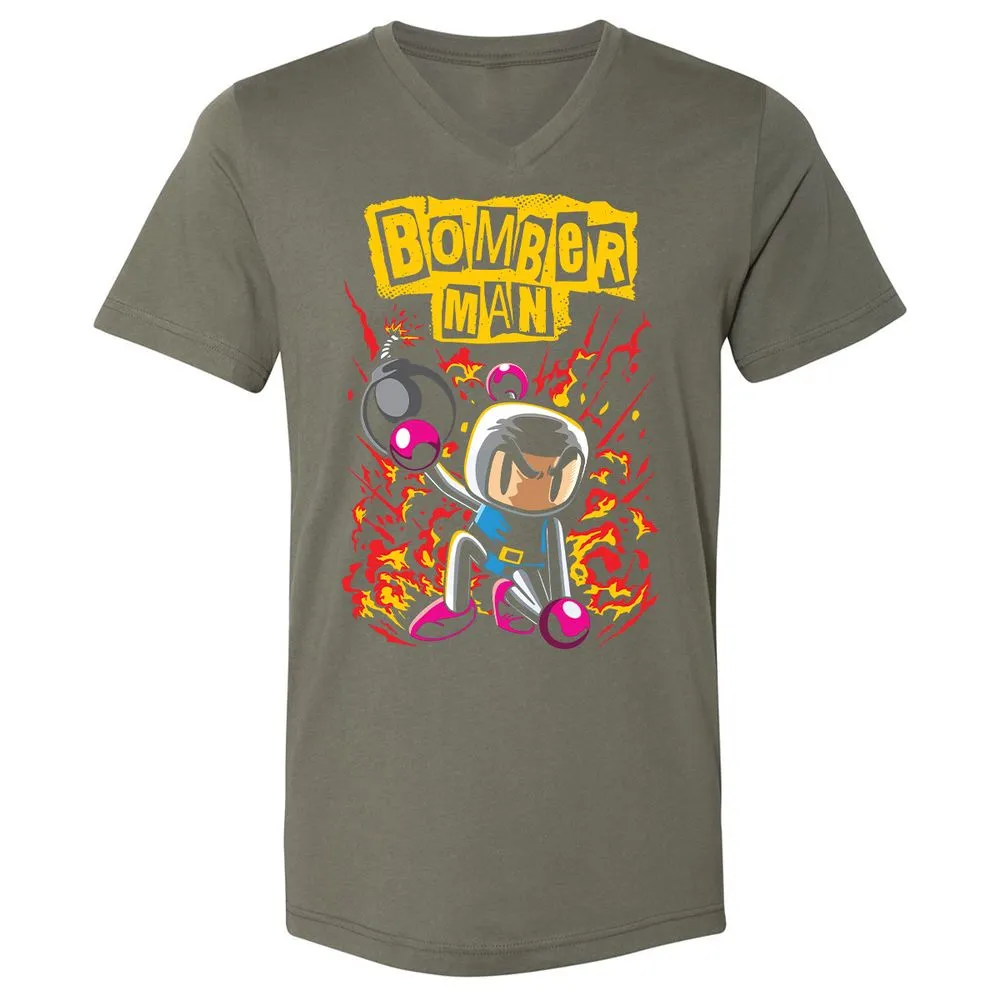 Unisex V-Neck T-Shirt - 7Q7M147A - Military Green - 10