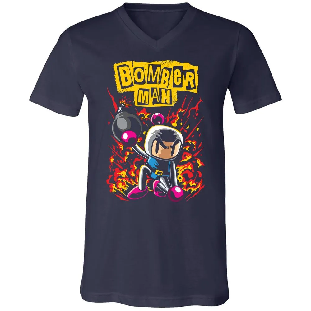 Unisex V-Neck T-Shirt - 7Q7M147A - Navy - 2