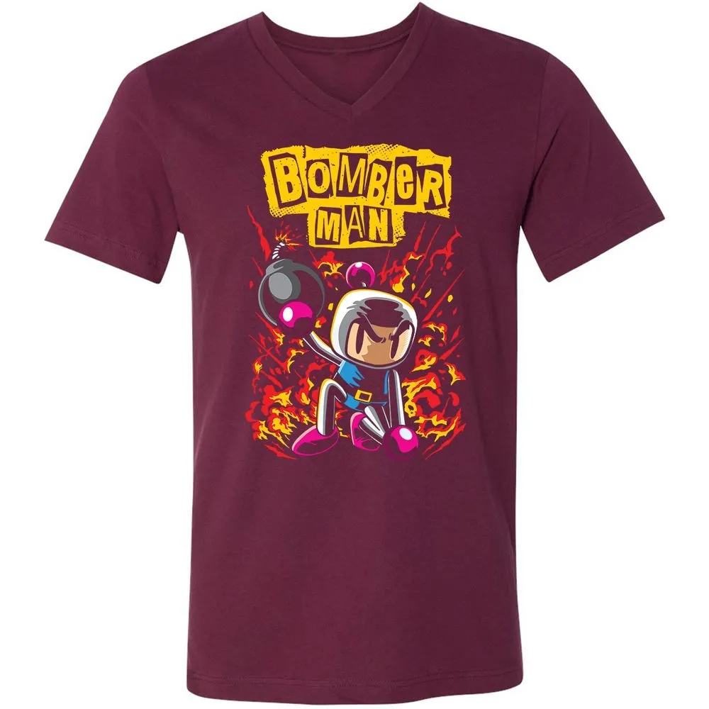 Unisex V-Neck T-Shirt - 7Q7M147A - Maroon - 6