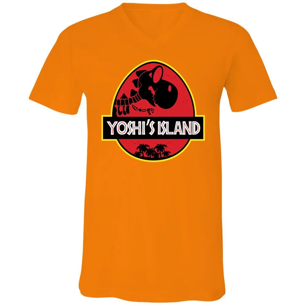 Unisex V-Neck T-Shirt - B3K6EB7L - Orange - 11