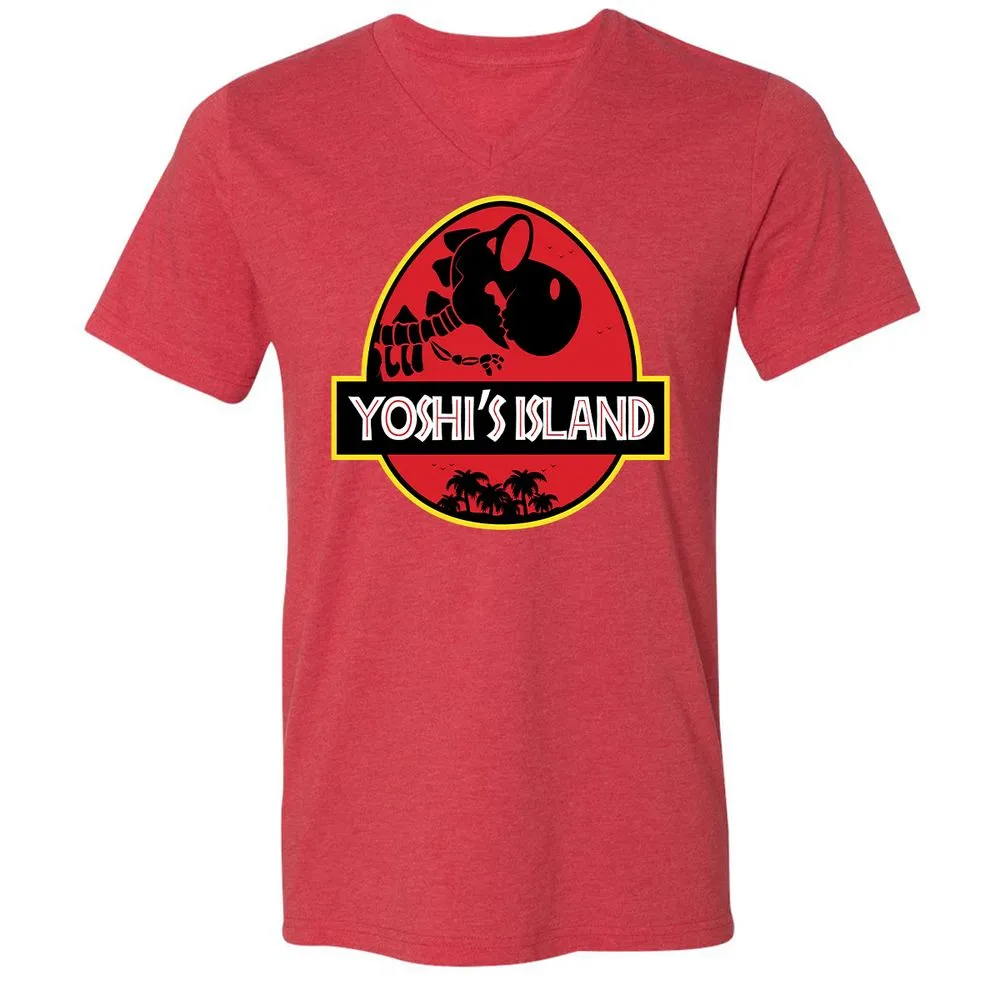 Unisex V-Neck T-Shirt - B3K6EB7L - Heather Red - 16