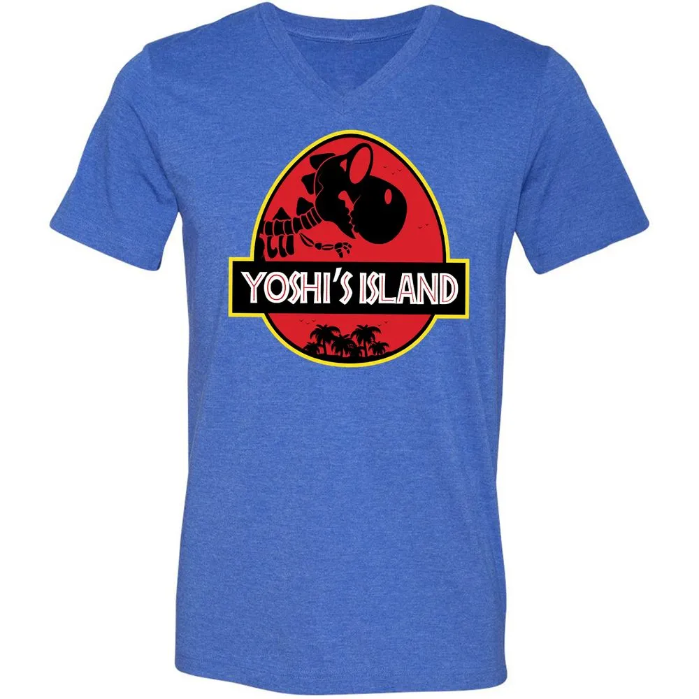 Unisex V-Neck T-Shirt - B3K6EB7L - Heather True Royal - 14