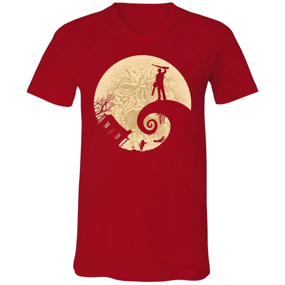 Unisex V-Neck T-Shirt - ERFUVQDL - Red - 3