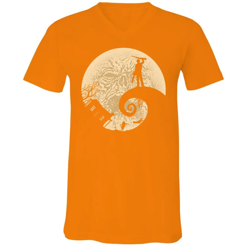 Unisex V-Neck T-Shirt - ERFUVQDL - Orange - 11