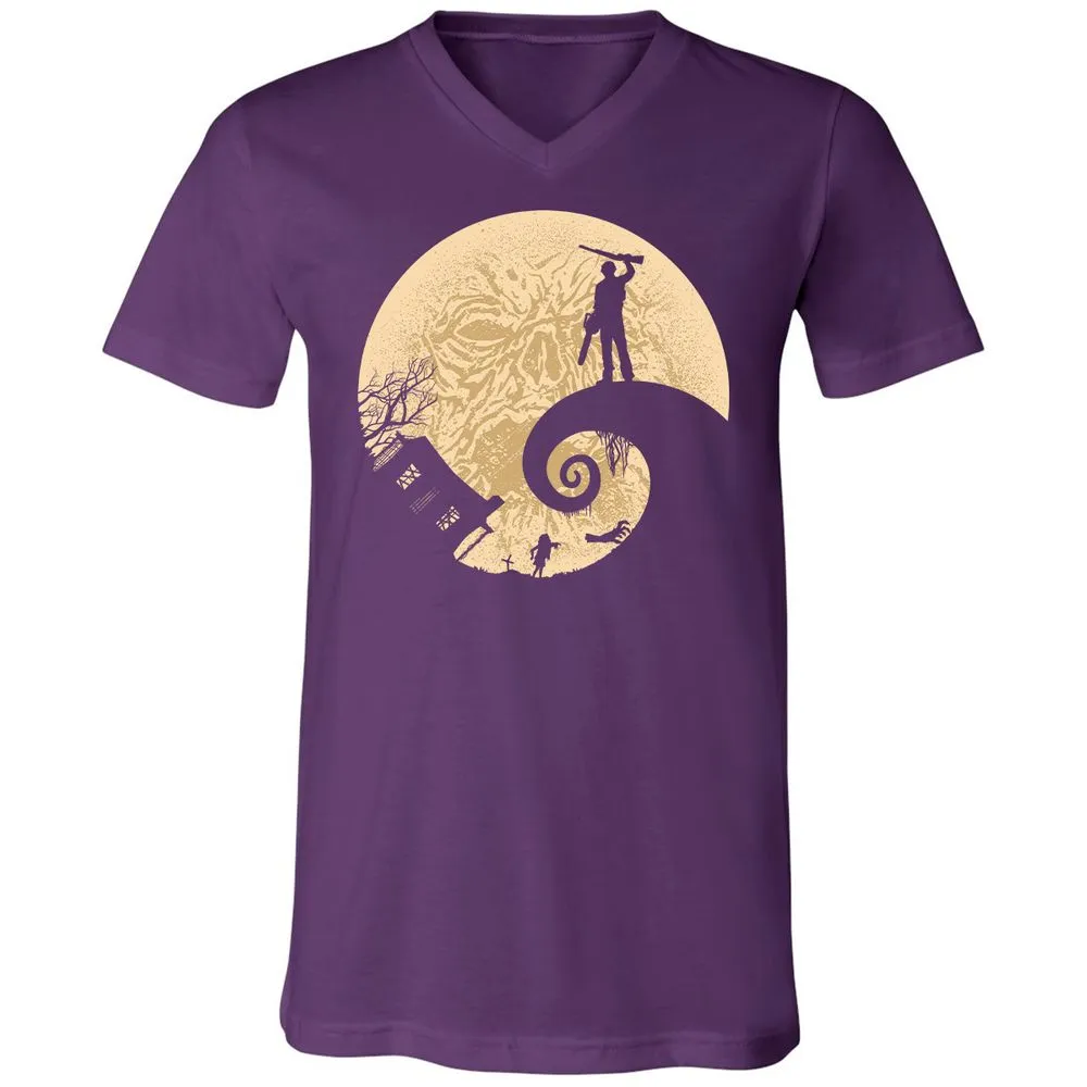 Unisex V-Neck T-Shirt - ERFUVQDL - Team Purple - 9