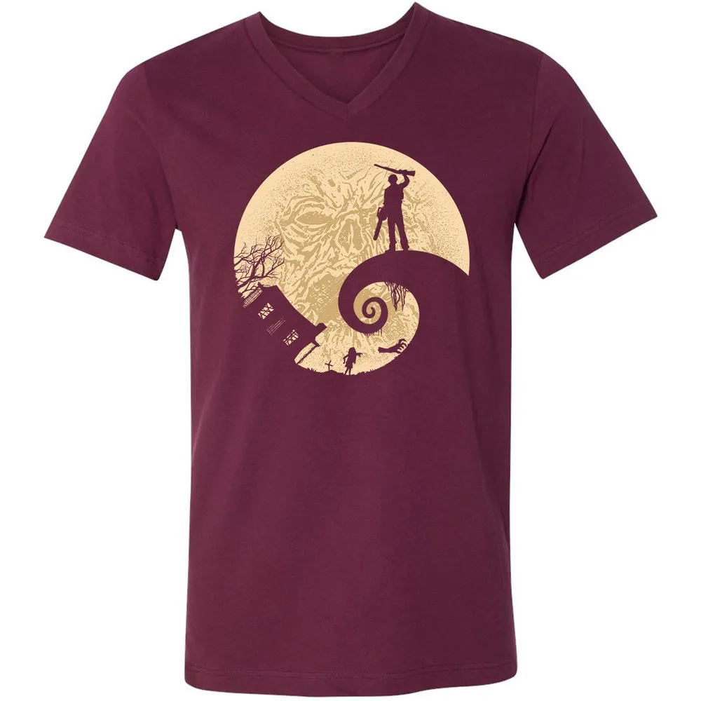 Unisex V-Neck T-Shirt - ERFUVQDL - Maroon - 6