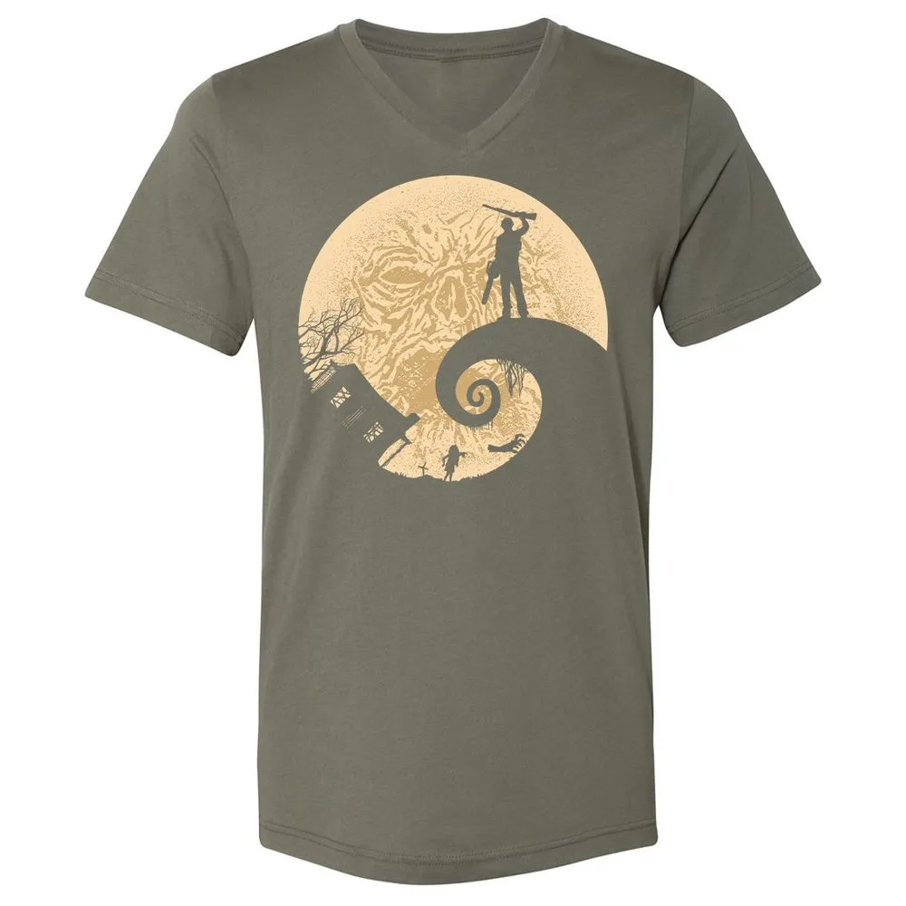 Unisex V-Neck T-Shirt - ERFUVQDL - Military Green - 10