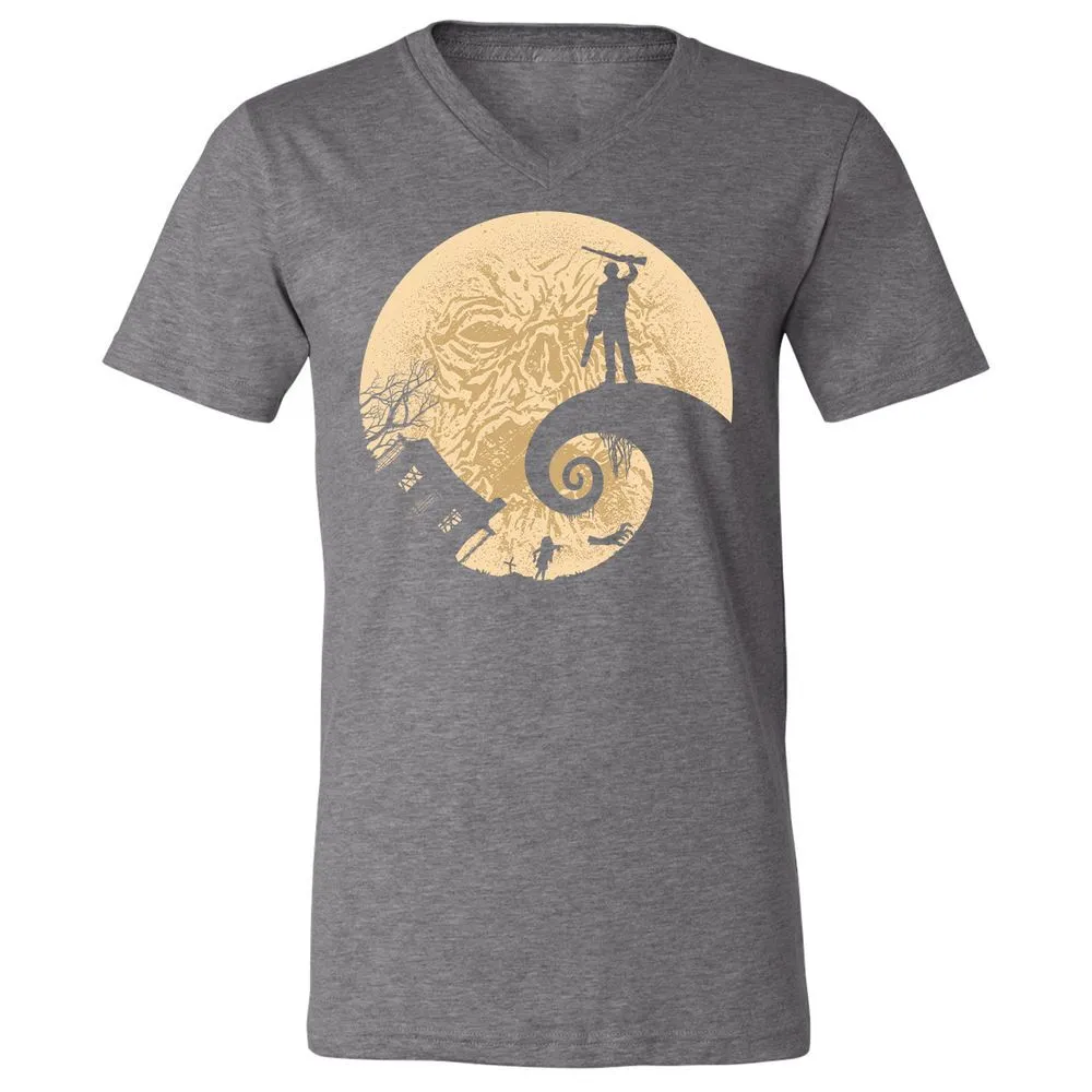 Unisex V-Neck T-Shirt - ERFUVQDL - Deep Heather - 13