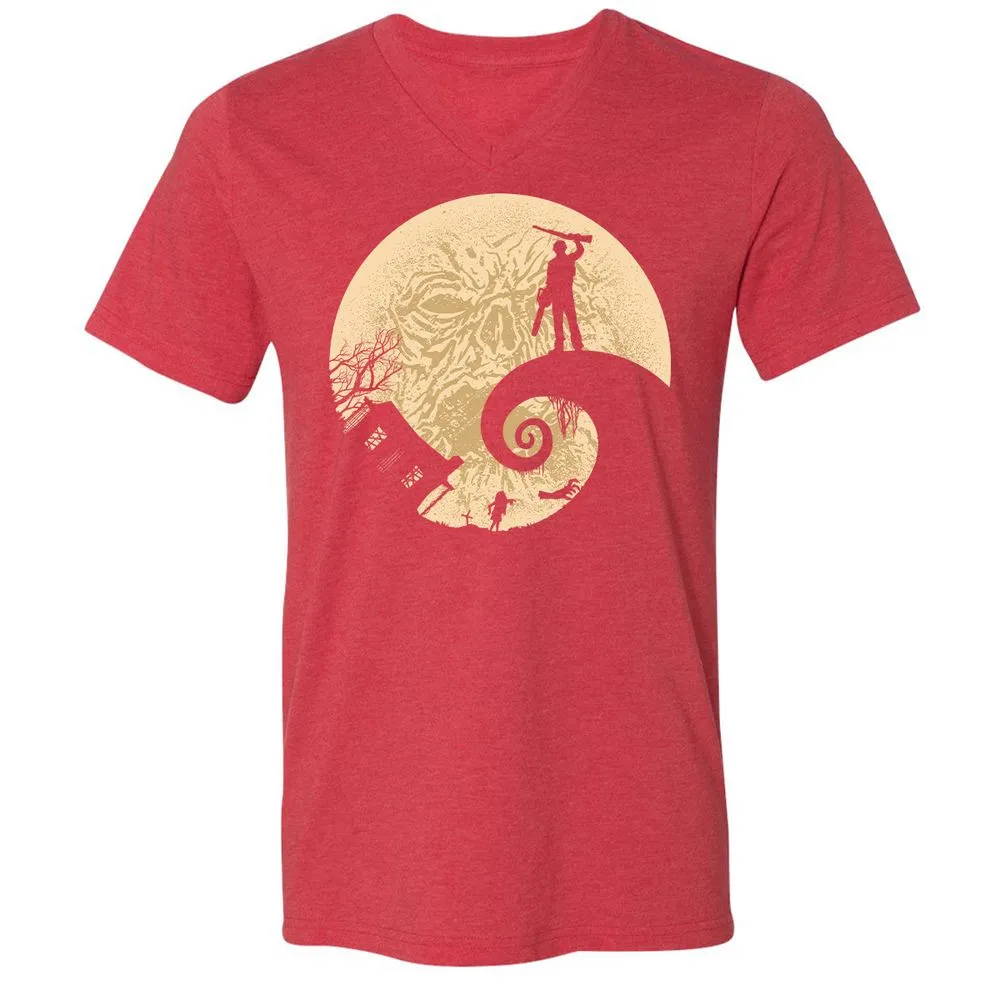 Unisex V-Neck T-Shirt - ERFUVQDL - Heather Red - 16
