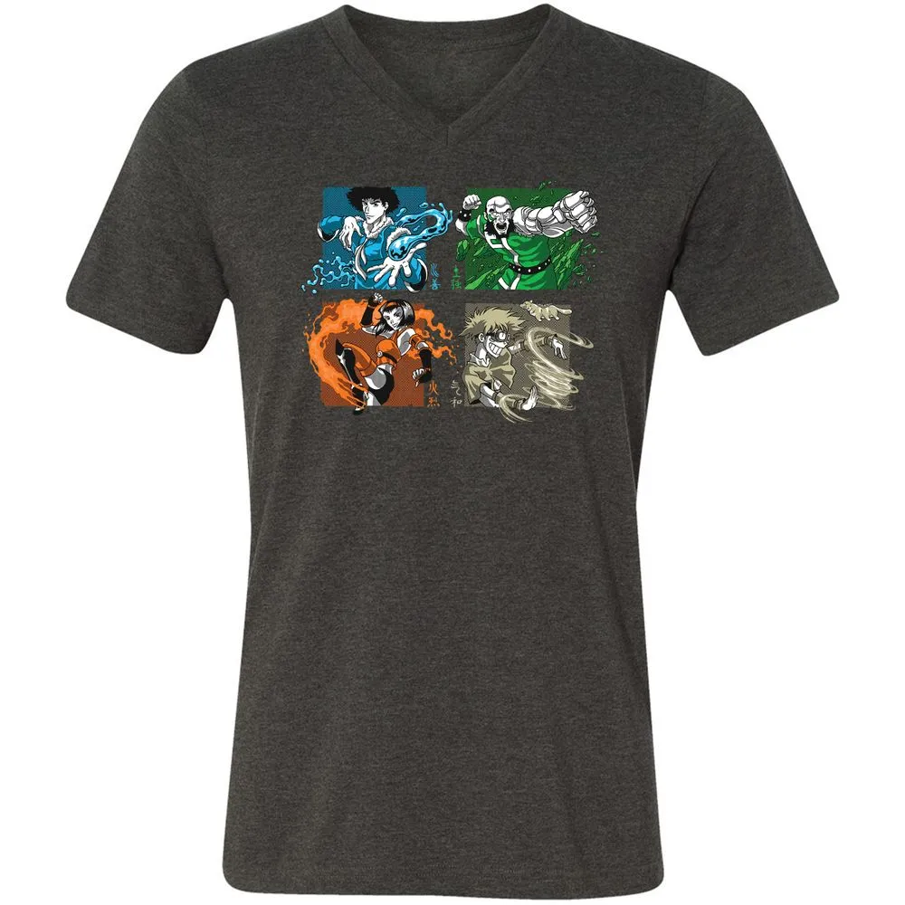 Unisex V-Neck T-Shirt - VSBM9711 - Dark Grey Heather - 8