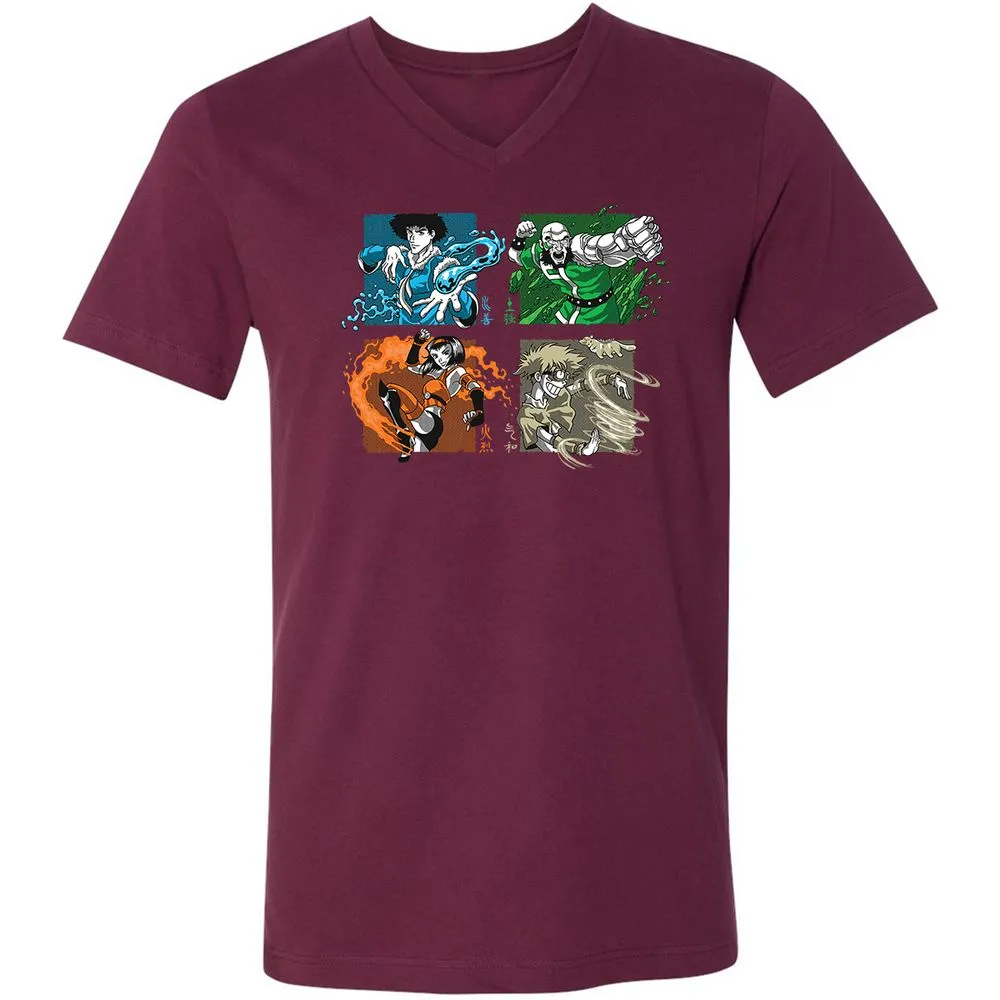 Unisex V-Neck T-Shirt - VSBM9711 - Maroon - 6