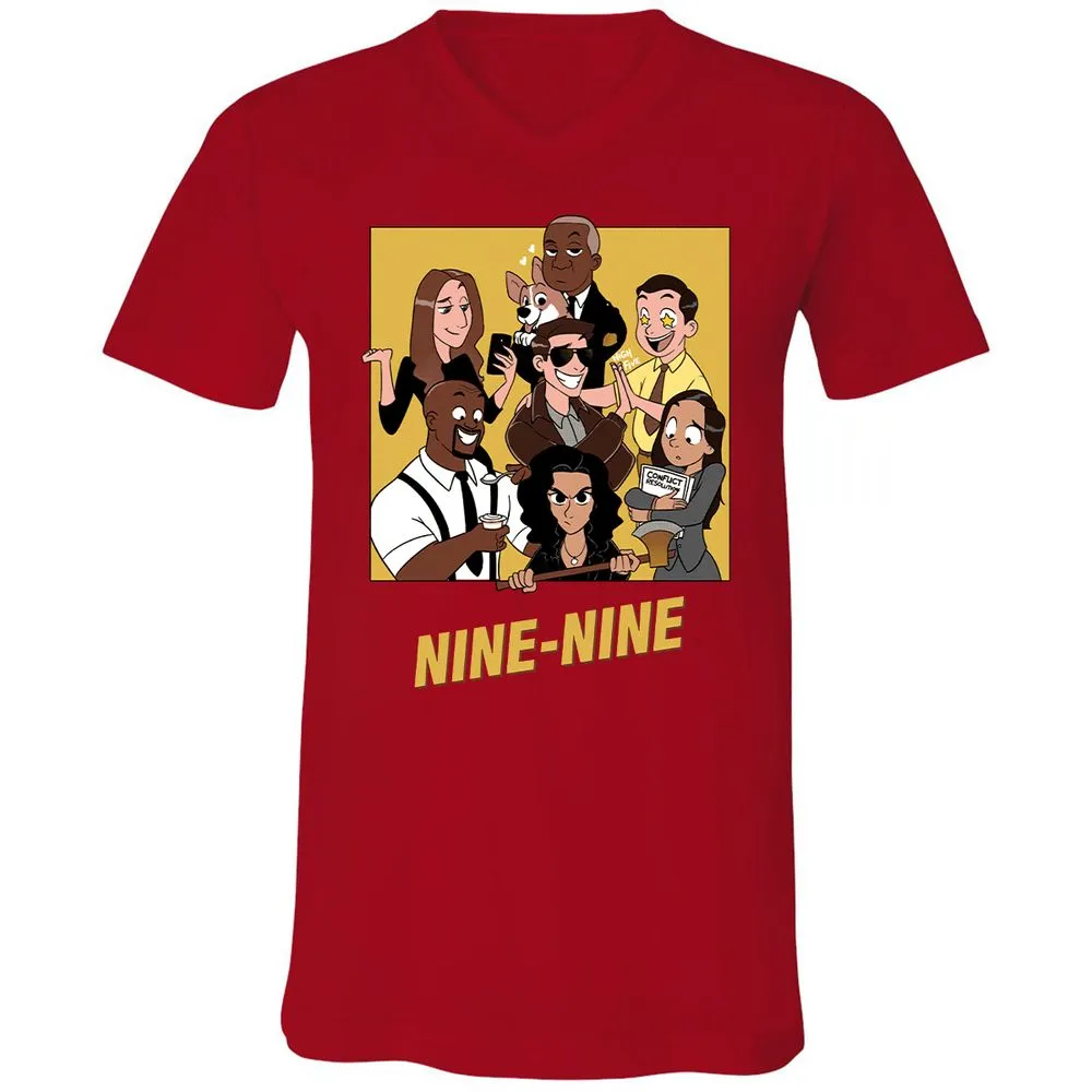 Unisex V-Neck T-Shirt - 4BV5DV12 - Red - 3