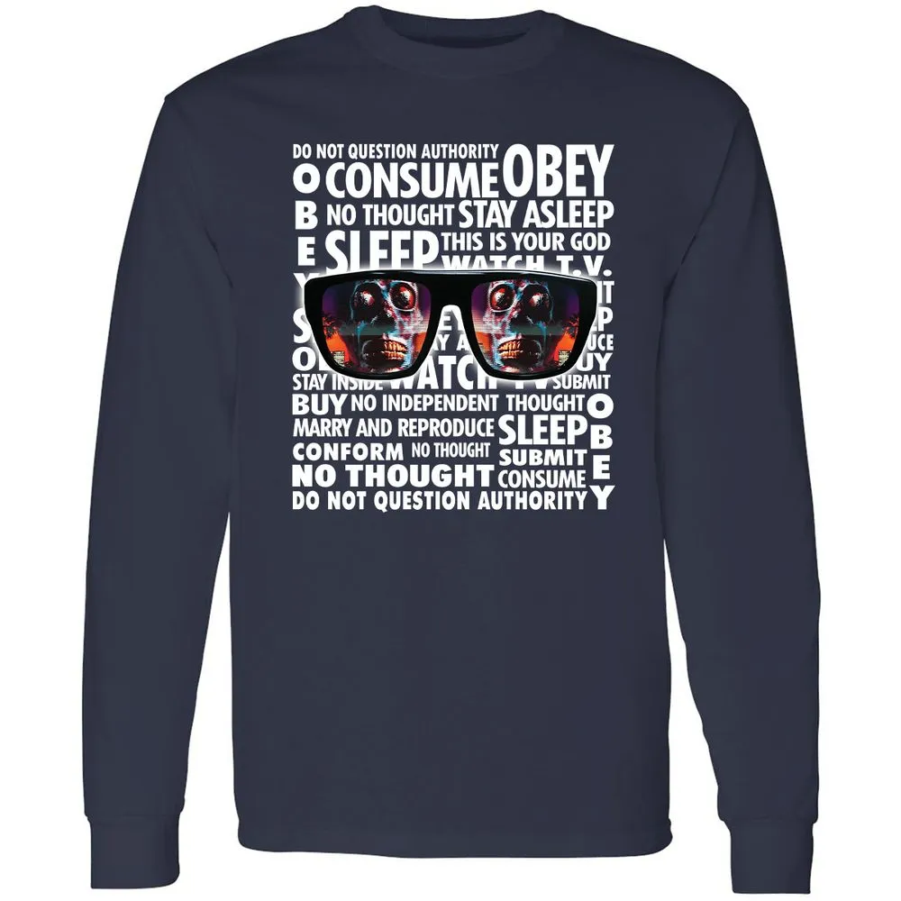 Long Sleeve T-Shirt - WJKSYSF4 - Navy - 2