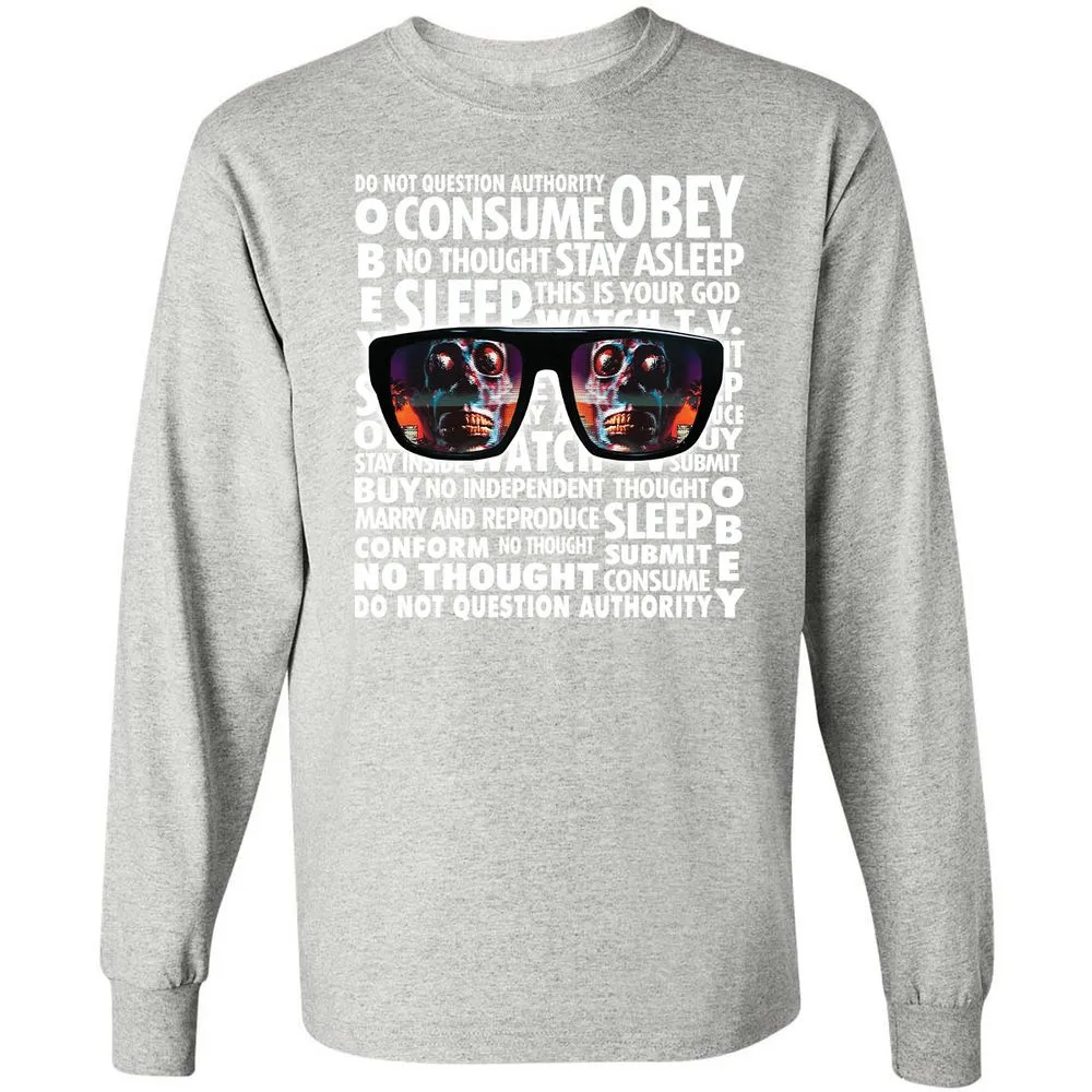 Long Sleeve T-Shirt - WJKSYSF4 - Ash - 7