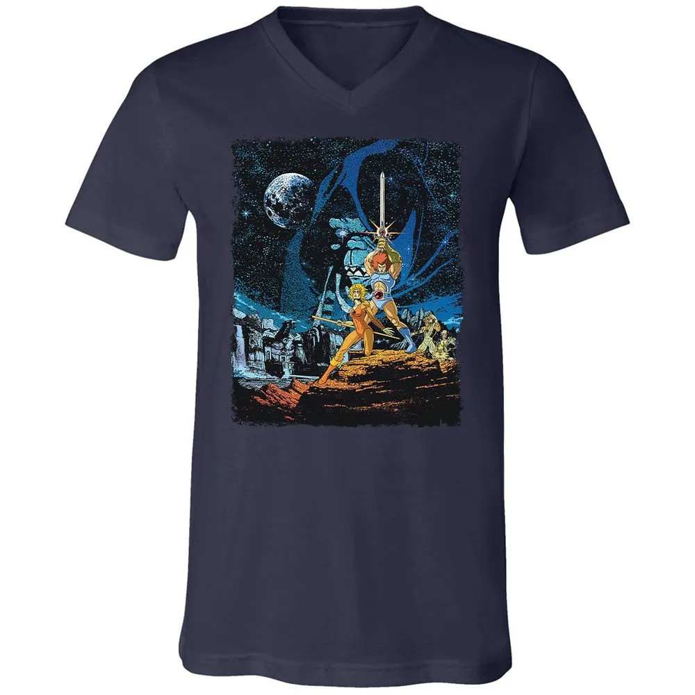 Unisex V-Neck T-Shirt - 3J39DZBL - Navy - 2
