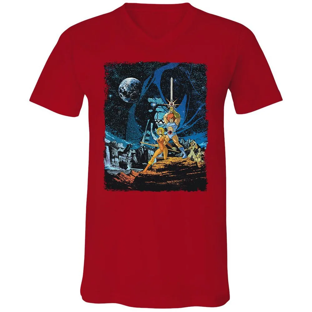 Unisex V-Neck T-Shirt - 3J39DZBL - Red - 3