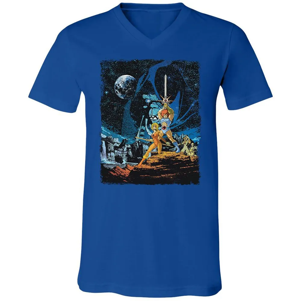 Unisex V-Neck T-Shirt - 3J39DZBL - True Royal - 4