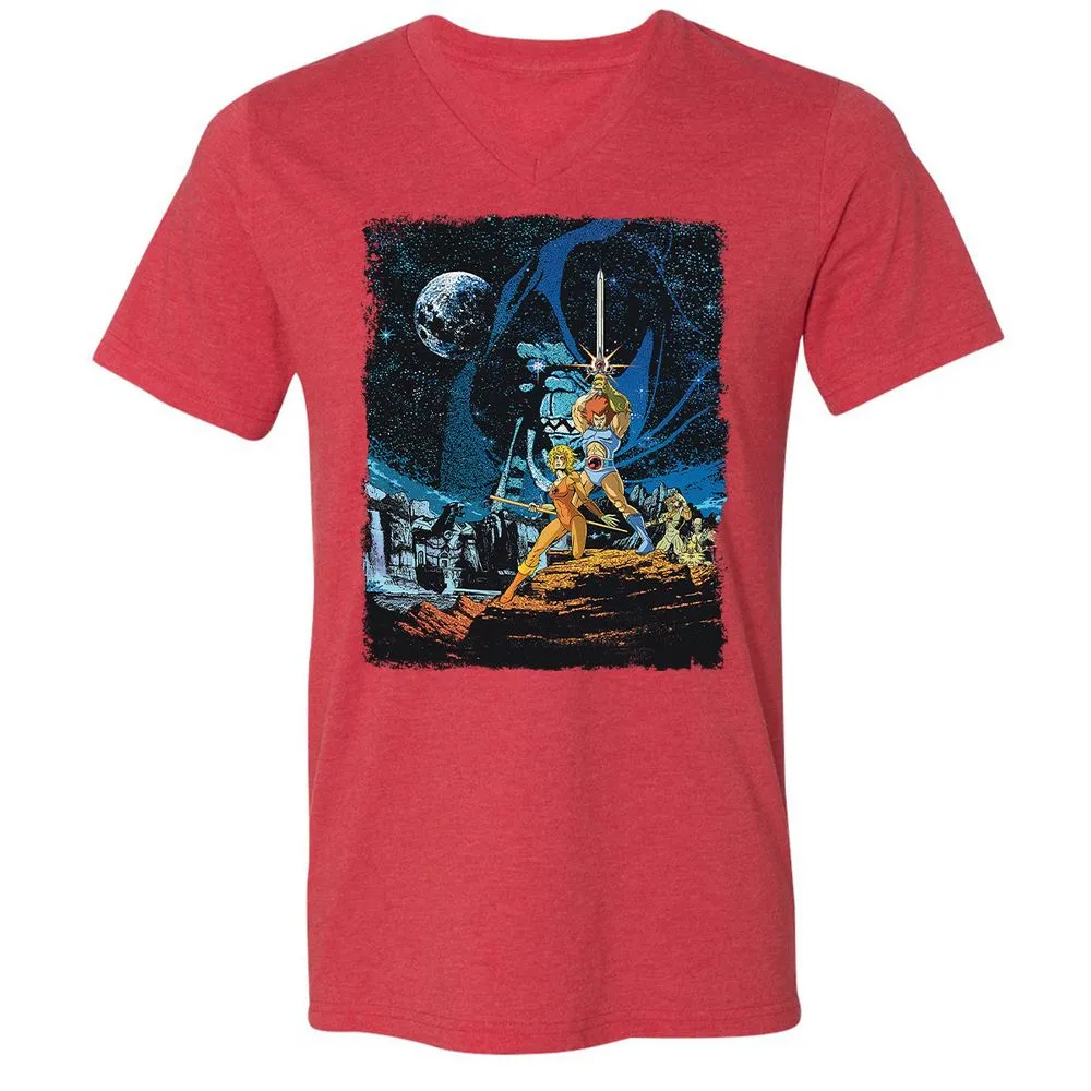 Unisex V-Neck T-Shirt - 3J39DZBL - Heather Red - 16