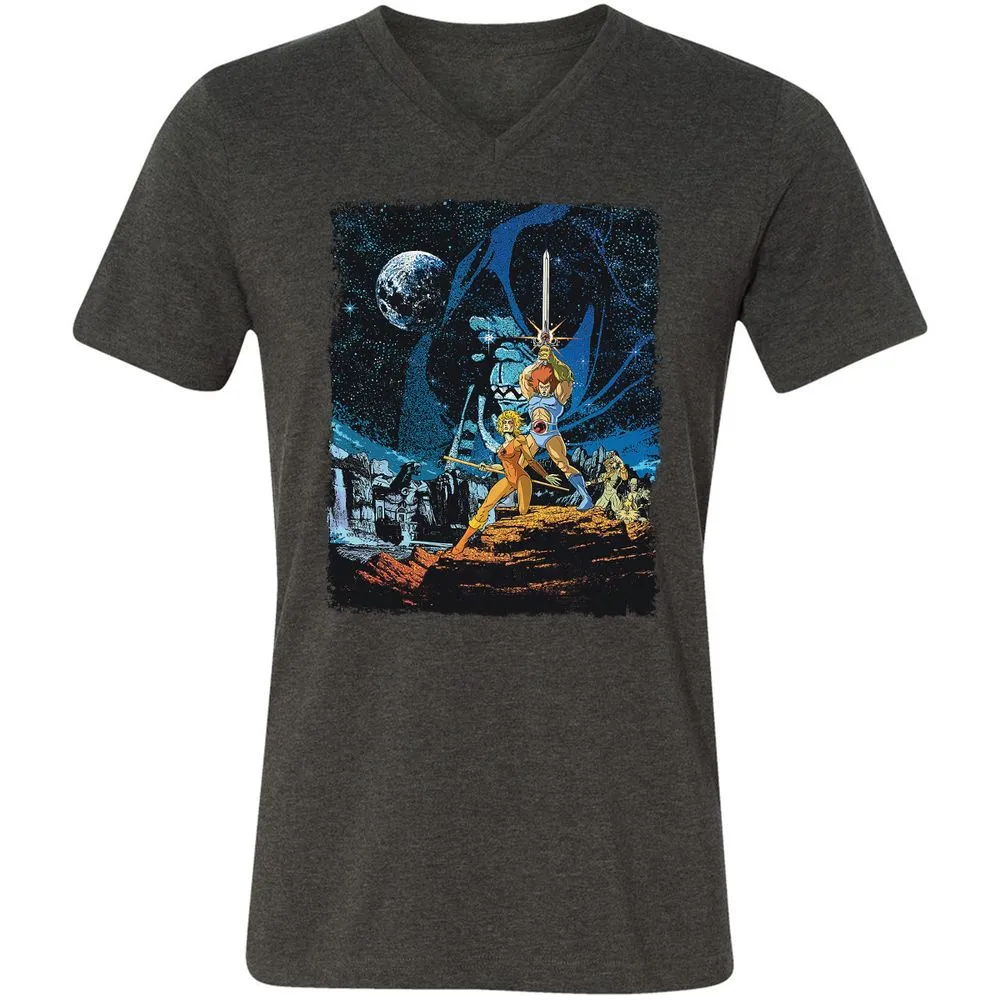 Unisex V-Neck T-Shirt - 3J39DZBL - Dark Grey Heather - 8