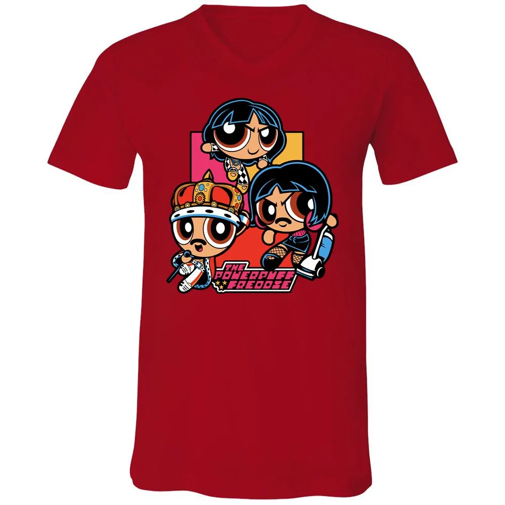 Unisex V-Neck T-Shirt - QQZM34J8 - Red - 3