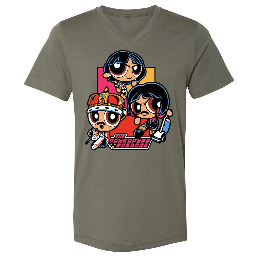Unisex V-Neck T-Shirt - QQZM34J8 - Military Green - 10