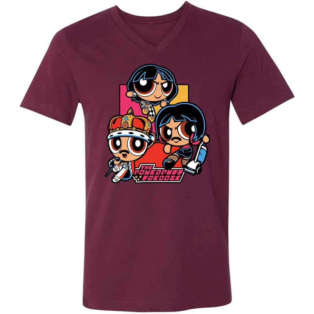 Unisex V-Neck T-Shirt - QQZM34J8 - Maroon - 6