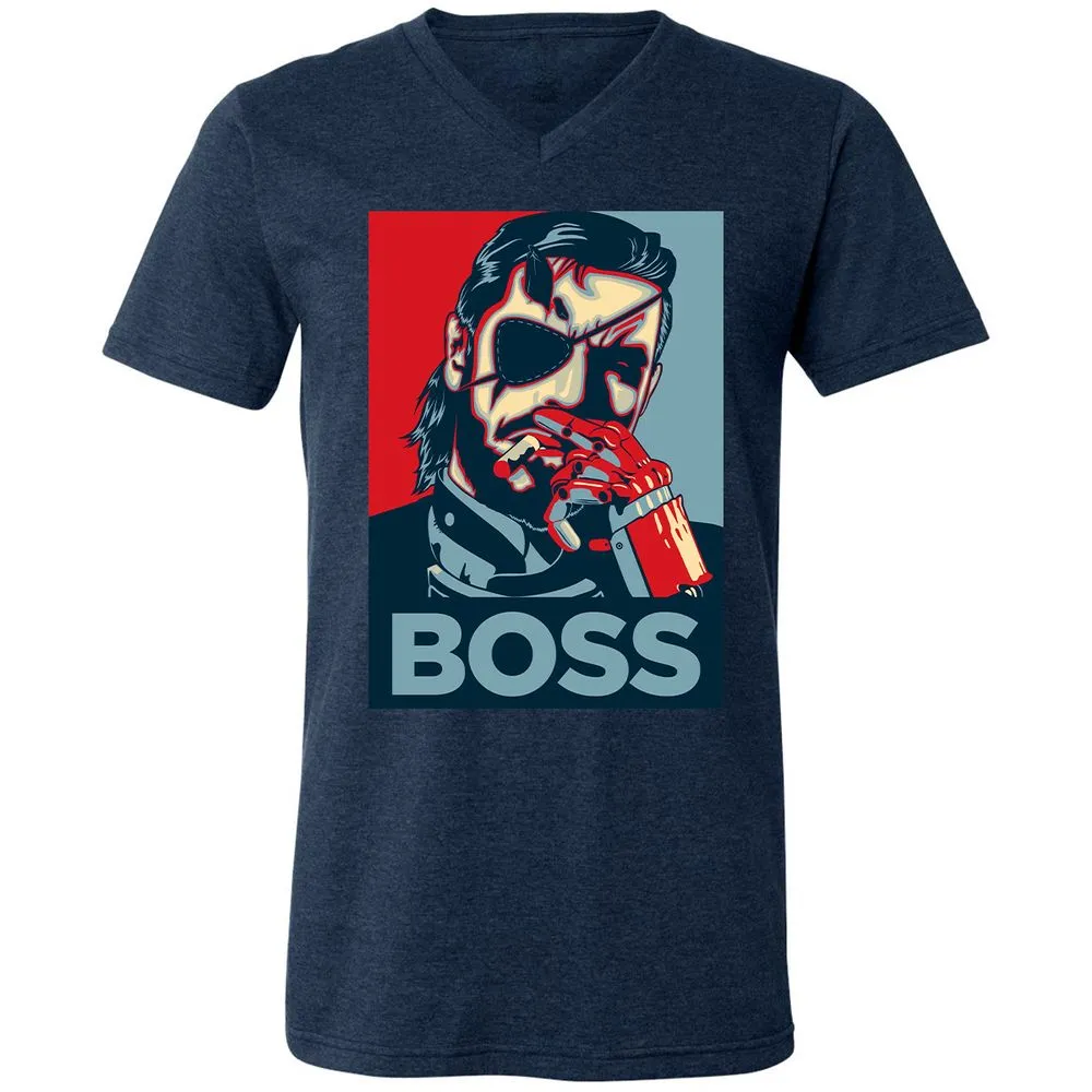 Unisex V-Neck T-Shirt - N463BMAT - Heather Navy - 15