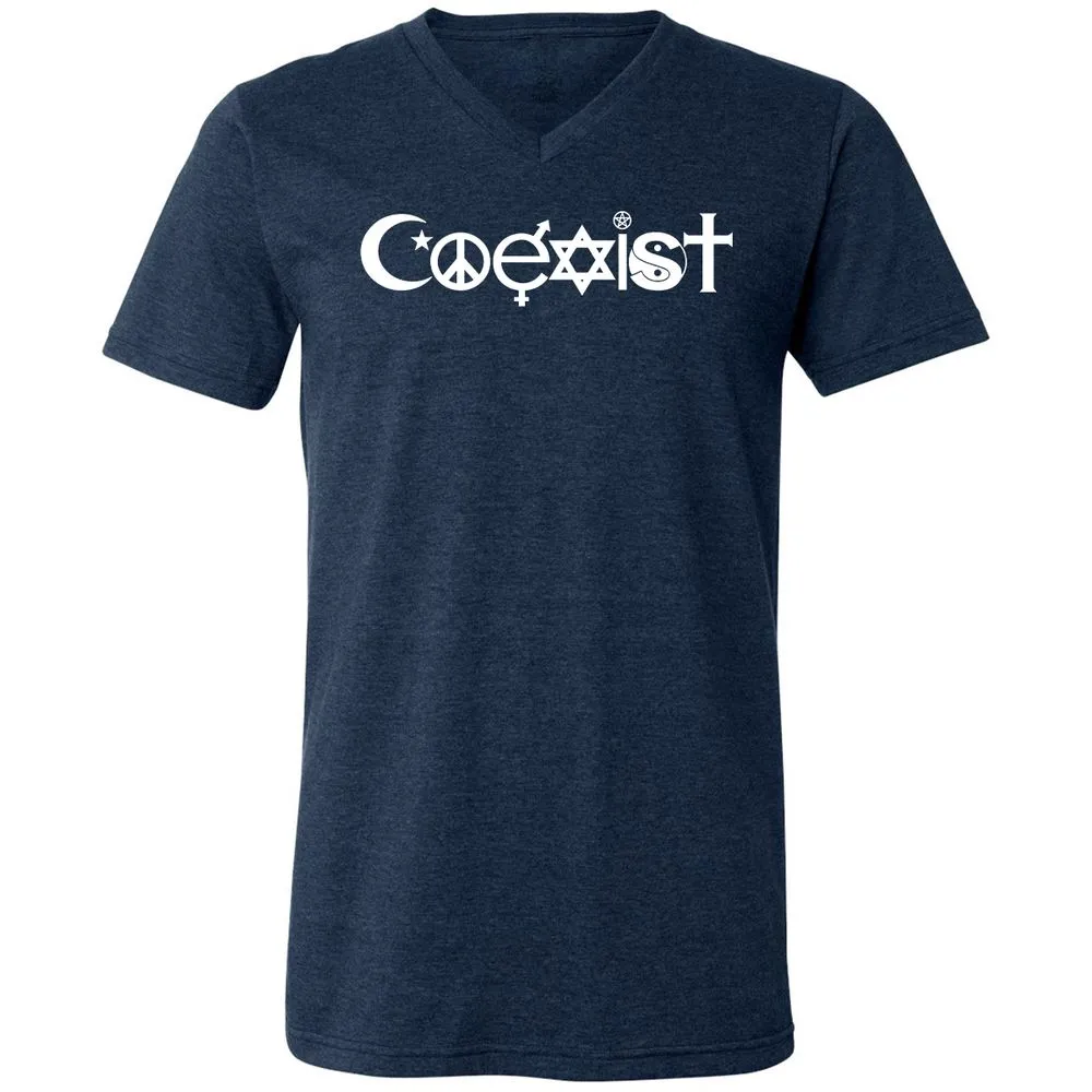 Unisex V-Neck T-Shirt - JYPD81KW - Heather Navy - 15