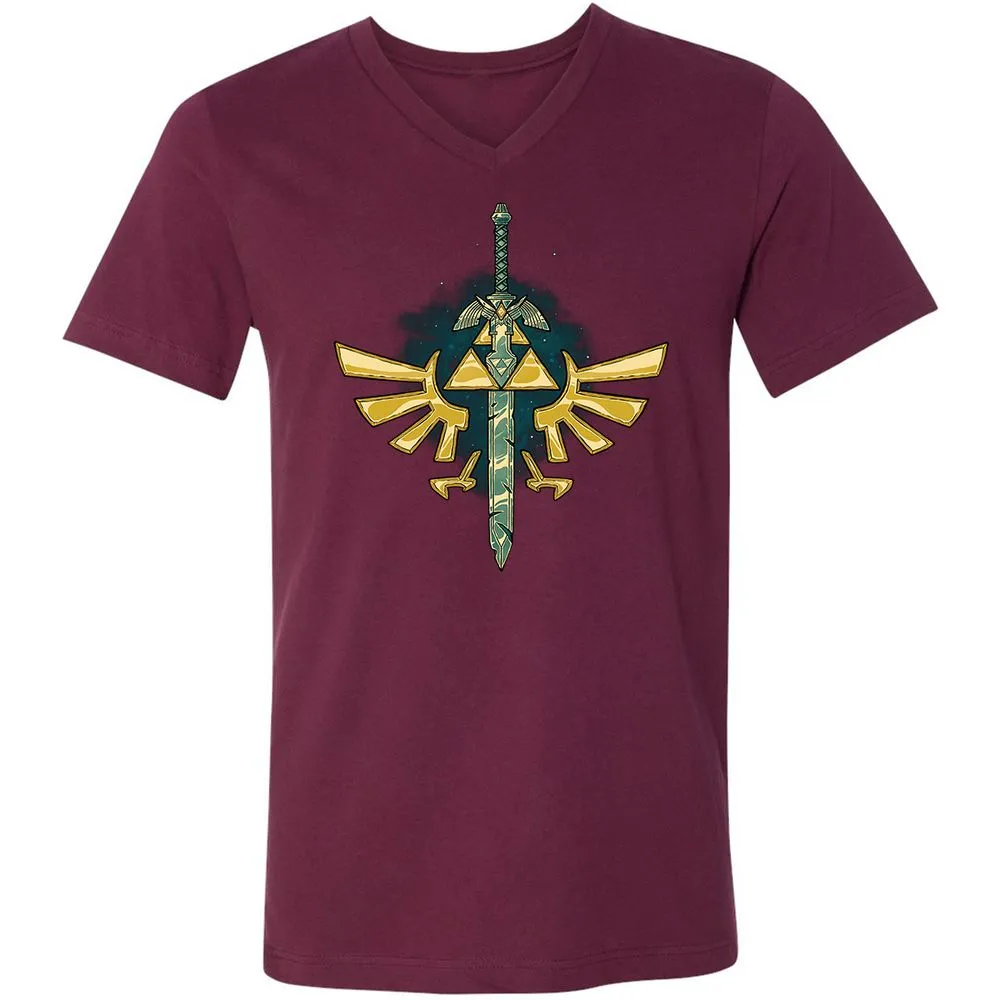 Unisex V-Neck T-Shirt - JHB2CGC4 - Maroon - 6