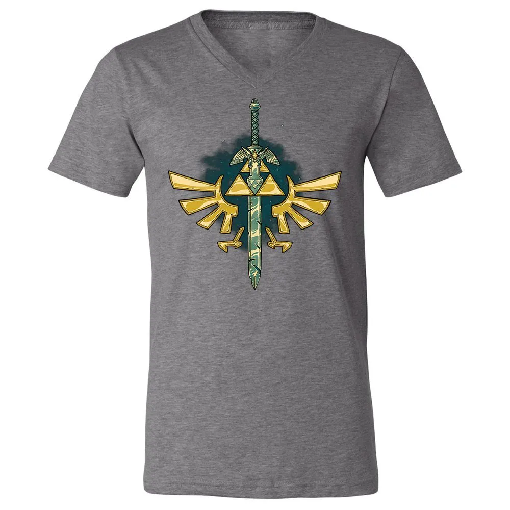 Unisex V-Neck T-Shirt - JHB2CGC4 - Deep Heather - 13