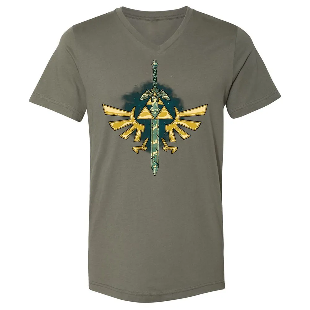 Unisex V-Neck T-Shirt - JHB2CGC4 - Military Green - 10