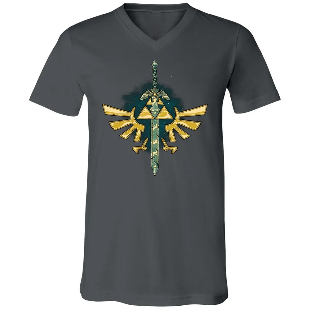 Unisex V-Neck T-Shirt - JHB2CGC4 - Asphalt - 12
