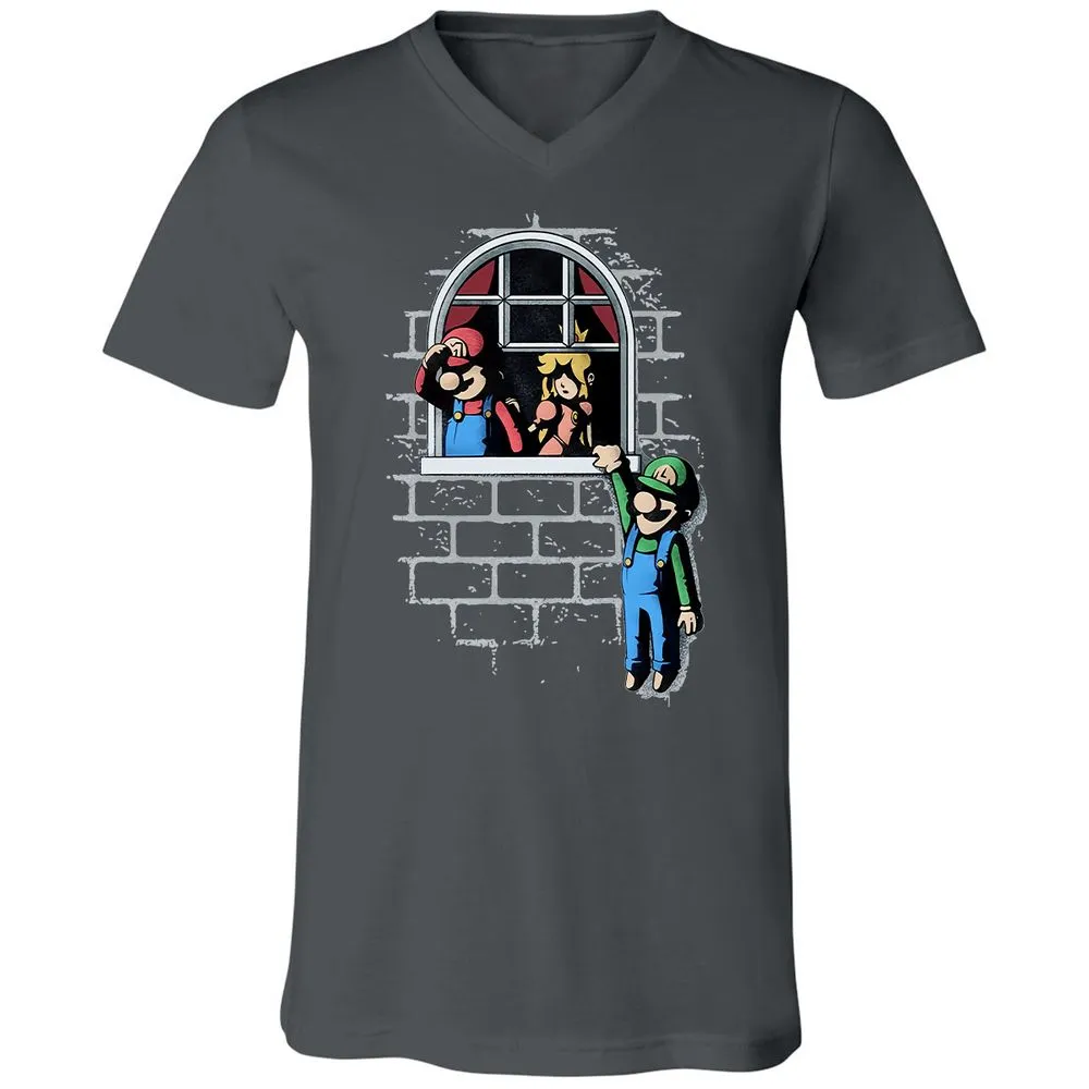 Unisex V-Neck T-Shirt - CBV7YKQQ - Asphalt - 12