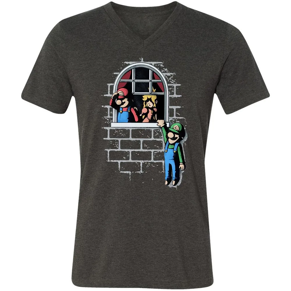 Unisex V-Neck T-Shirt - CBV7YKQQ - Dark Grey Heather - 8
