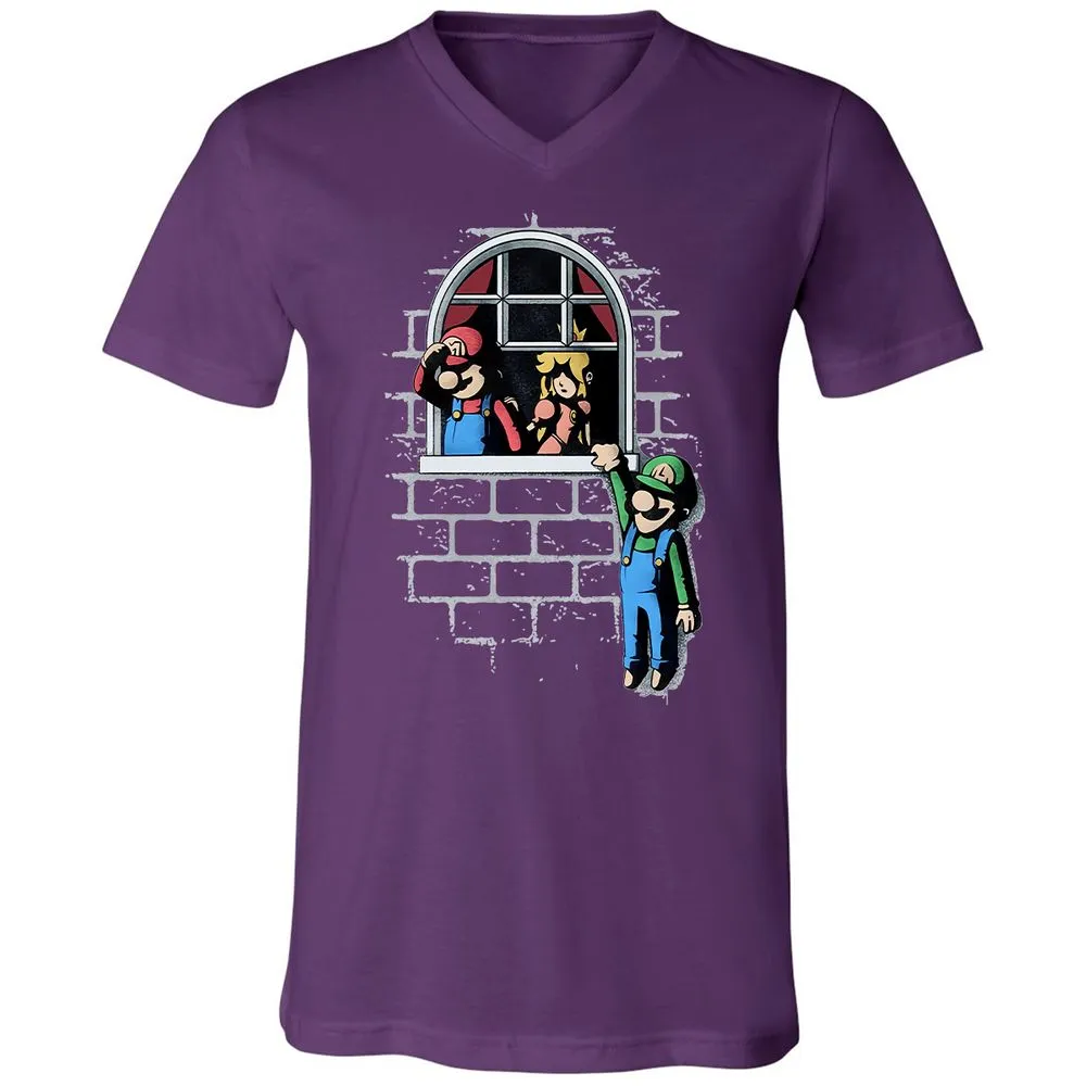 Unisex V-Neck T-Shirt - CBV7YKQQ - Team Purple - 9
