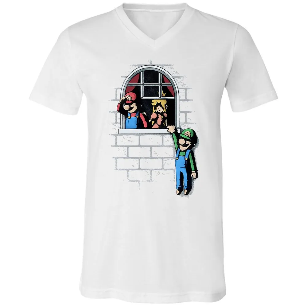 Unisex V-Neck T-Shirt - CBV7YKQQ - White - 5