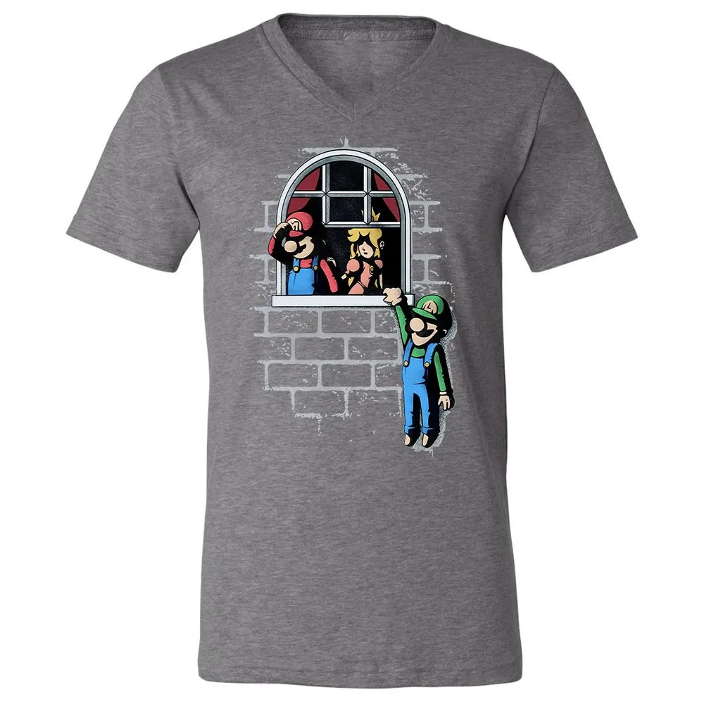Unisex V-Neck T-Shirt - CBV7YKQQ - Deep Heather - 13