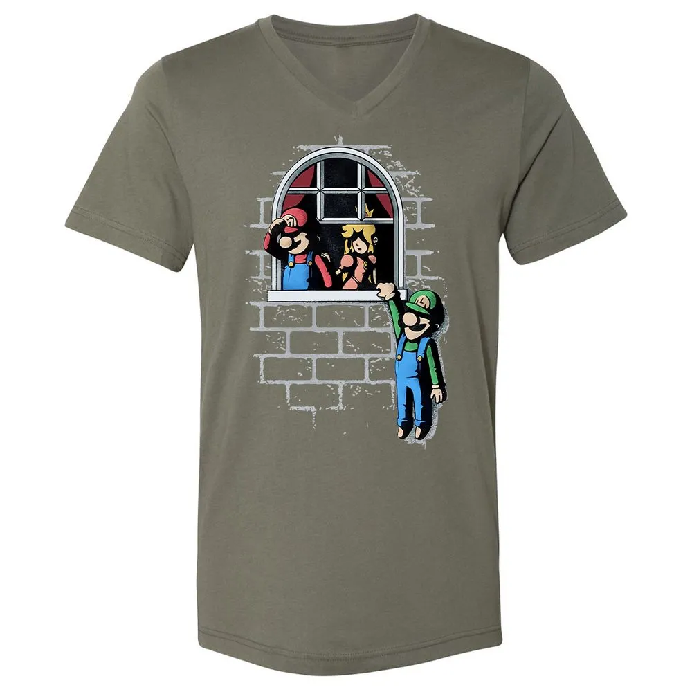 Unisex V-Neck T-Shirt - CBV7YKQQ - Military Green - 10