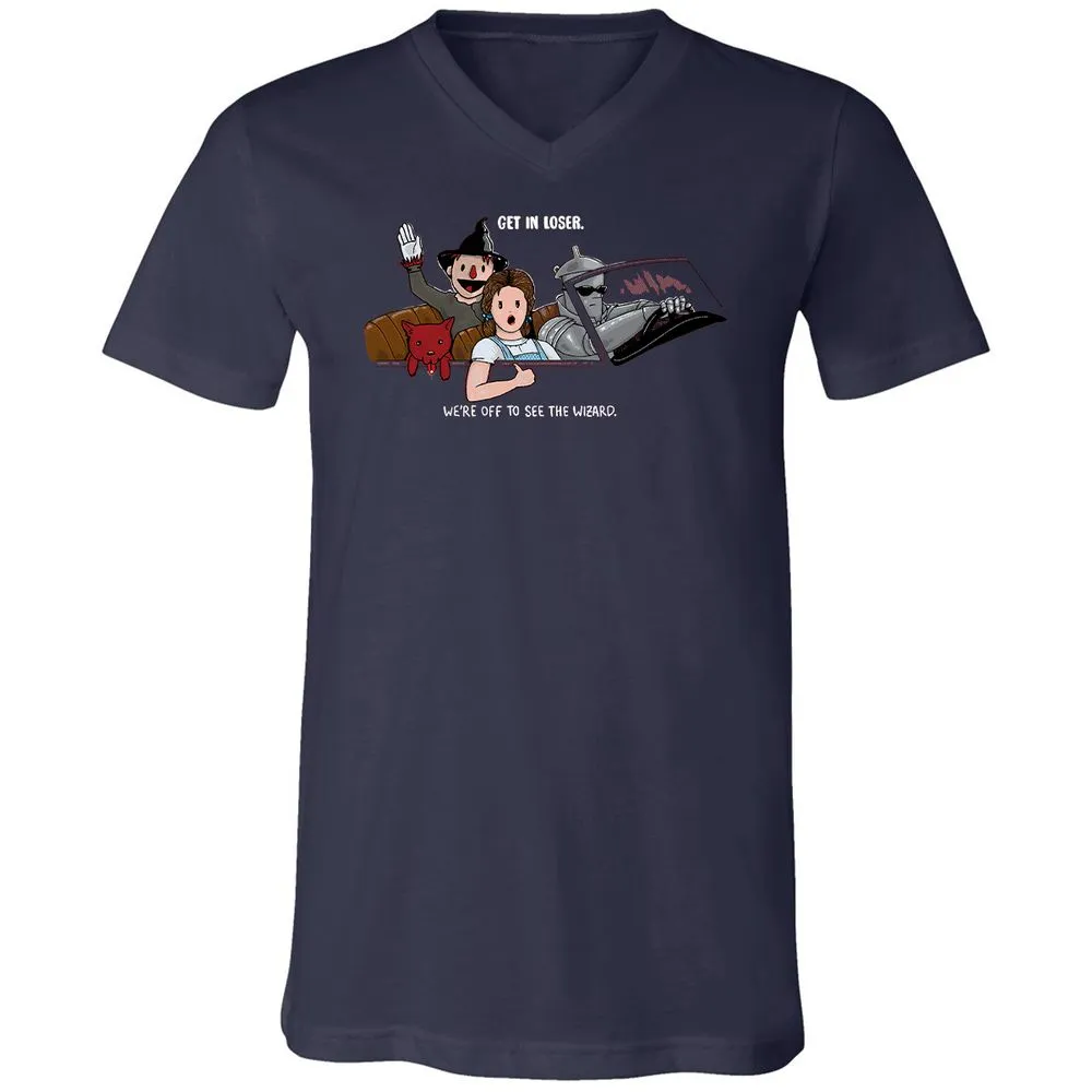 Unisex V-Neck T-Shirt - P6NACQG3 - Navy - 2